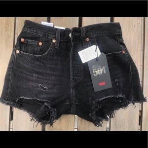 Black Levi 501 high waisted shorts